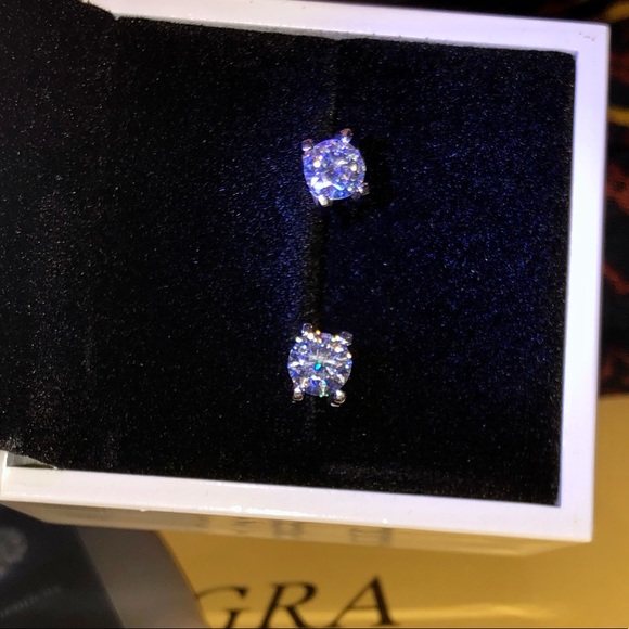 GRA CERTIFIED BRILLIANT CUT 2ct DIAMOND EARRINGS - Picture 9 of 11
